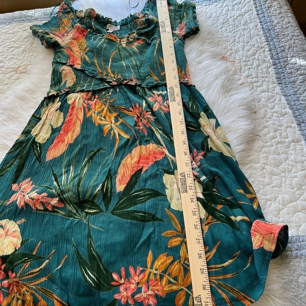 NWOT Patrons of Peace Tropical Floral Rayon Dress M - Picture 8 of 8